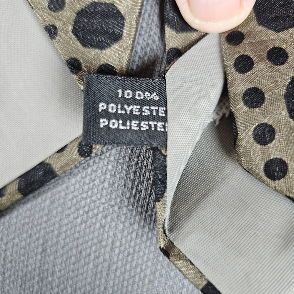 Ketch Classics Mens Geometric Polka Dot Necktie Gold Black Made in USA Wide Tie - Picture 5 of 5